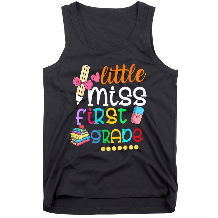 Little Miss First Grade Back To School 1st Grader Tank Top