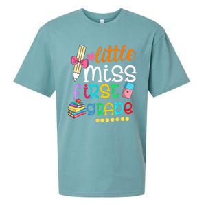 Little Miss First Grade Back To School 1st Grader Sueded Cloud Jersey T-Shirt