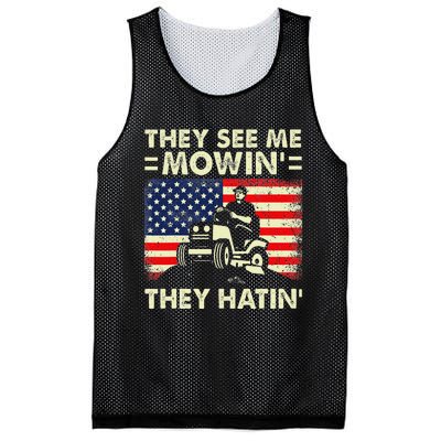 Lawn Mowing Funny See Me Mowing They Hatin Garden Dad Mesh Reversible Basketball Jersey Tank