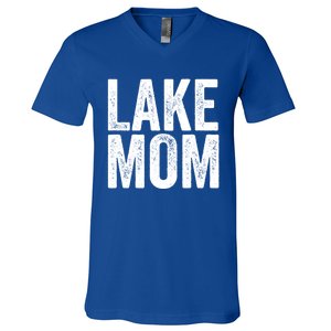 Lake Mom Funny Gift Lake Life Boating Gift Hooded Funny Gift V-Neck T-Shirt