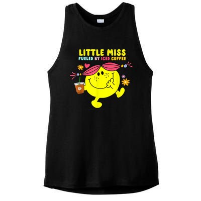 Little Miss Fueled By Iced Coffee Funny Coffee Drinking Ladies PosiCharge Tri-Blend Wicking Tank