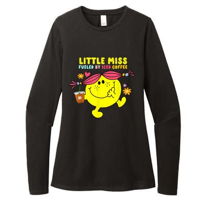 Little Miss Fueled By Iced Coffee Funny Coffee Drinking Womens CVC Long Sleeve Shirt