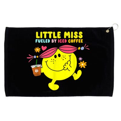 Little Miss Fueled By Iced Coffee Funny Coffee Drinking Grommeted Golf Towel