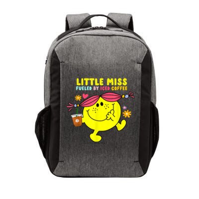 Little Miss Fueled By Iced Coffee Funny Coffee Drinking Vector Backpack