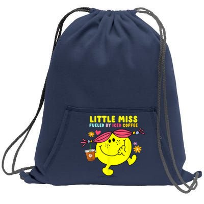 Little Miss Fueled By Iced Coffee Funny Coffee Drinking Sweatshirt Cinch Pack Bag