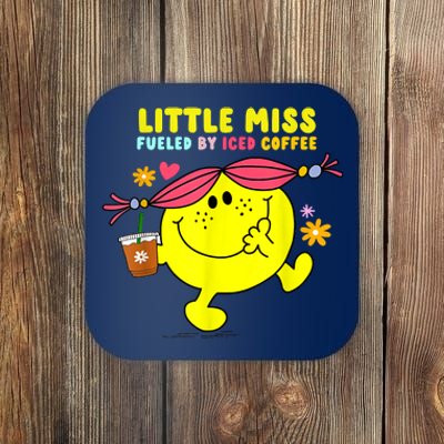 Little Miss Fueled By Iced Coffee Funny Coffee Drinking Coaster