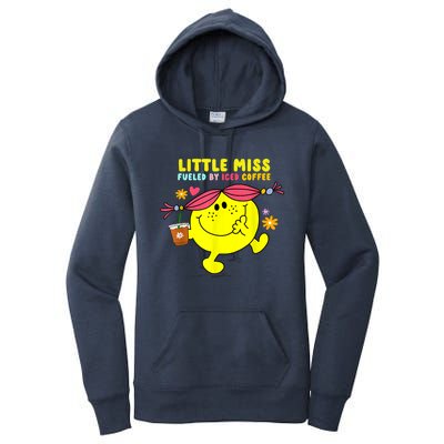 Little Miss Fueled By Iced Coffee Funny Coffee Drinking Women's Pullover Hoodie