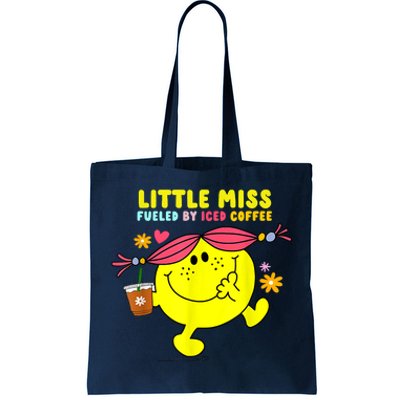 Little Miss Fueled By Iced Coffee Funny Coffee Drinking Tote Bag