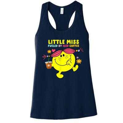 Little Miss Fueled By Iced Coffee Funny Coffee Drinking Women's Racerback Tank