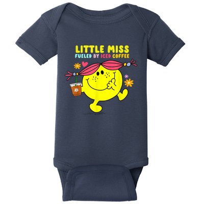 Little Miss Fueled By Iced Coffee Funny Coffee Drinking Baby Bodysuit