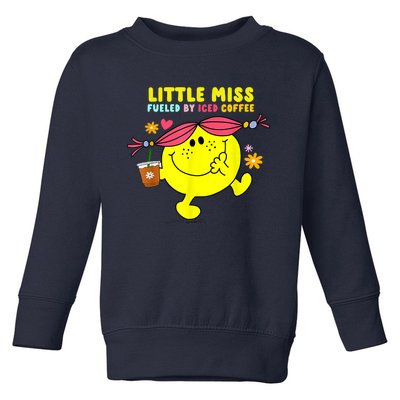 Little Miss Fueled By Iced Coffee Funny Coffee Drinking Toddler Sweatshirt