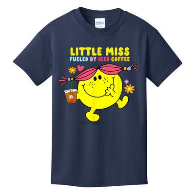 Little Miss Fueled By Iced Coffee Funny Coffee Drinking Kids T-Shirt