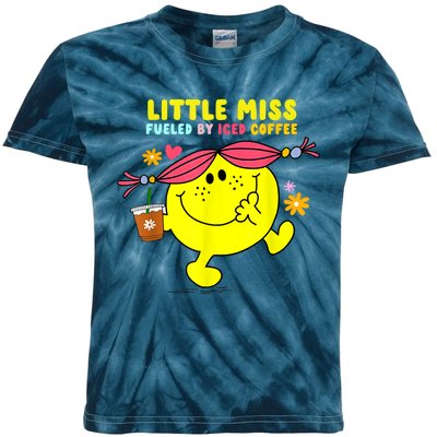 Little Miss Fueled By Iced Coffee Funny Coffee Drinking Kids Tie-Dye T-Shirt