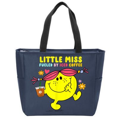 Little Miss Fueled By Iced Coffee Funny Coffee Drinking Zip Tote Bag