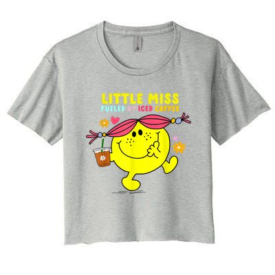 Little Miss Fueled By Iced Coffee Funny Coffee Drinking Women's Crop Top Tee