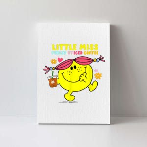 Little Miss Fueled By Iced Coffee Funny Coffee Drinking Canvas