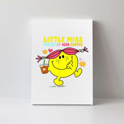 Little Miss Fueled By Iced Coffee Funny Coffee Drinking Canvas