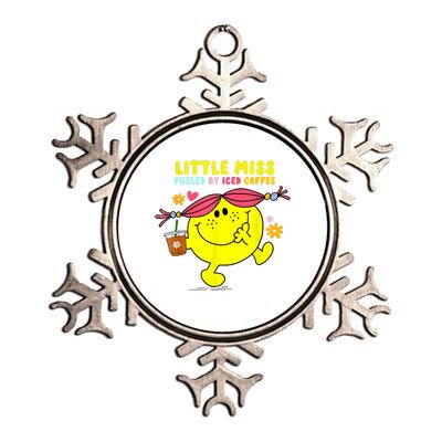 Little Miss Fueled By Iced Coffee Funny Coffee Drinking Metallic Star Ornament