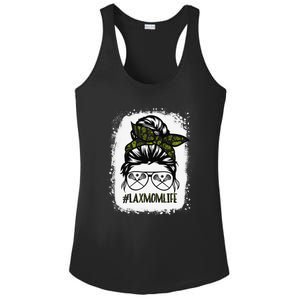 Lax Mom Funny Lacrosse Mom Messy Hair Bun Ladies PosiCharge Competitor Racerback Tank