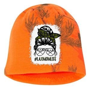 Lax Mom Funny Lacrosse Mom Messy Hair Bun Kati - Camo Knit Beanie