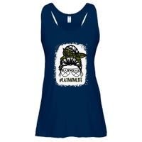 Lax Mom Funny Lacrosse Mom Messy Hair Bun Ladies Essential Flowy Tank