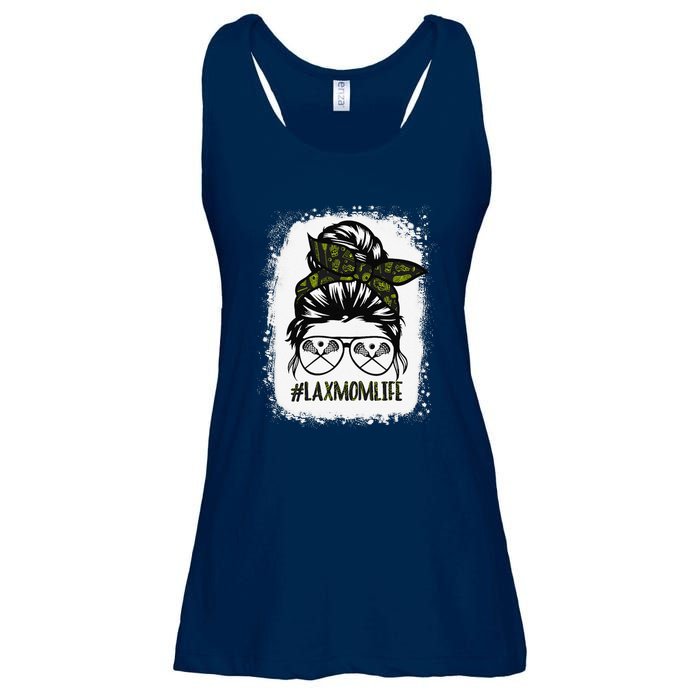 Lax Mom Funny Lacrosse Mom Messy Hair Bun Ladies Essential Flowy Tank