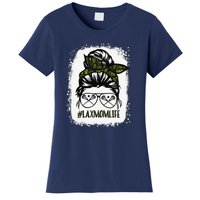 Lax Mom Funny Lacrosse Mom Messy Hair Bun Women's T-Shirt