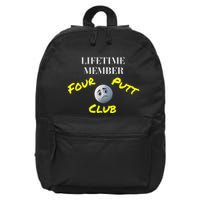 Lifetime Member Four Putt Club Golf Club Humorous 16 in Basic Backpack