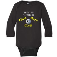 Lifetime Member Four Putt Club Golf Club Humorous Baby Long Sleeve Bodysuit