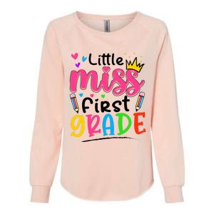 Little Miss First Grade Back To School 1st Grade Girl Womens California Wash Sweatshirt