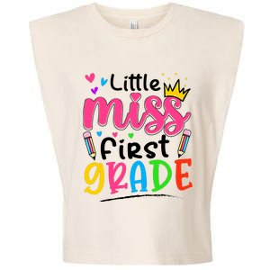 Little Miss First Grade Back To School 1st Grade Girl Garment-Dyed Women's Muscle Tee