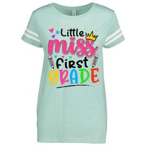 Little Miss First Grade Back To School 1st Grade Girl Enza Ladies Jersey Football T-Shirt