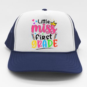 Little Miss First Grade Back To School 1st Grade Girl Trucker Hat