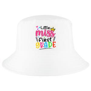 Little Miss First Grade Back To School 1st Grade Girl Cool Comfort Performance Bucket Hat