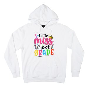 Little Miss First Grade Back To School 1st Grade Girl Hoodie