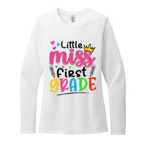 Little Miss First Grade Back To School 1st Grade Girl Womens CVC Long Sleeve Shirt