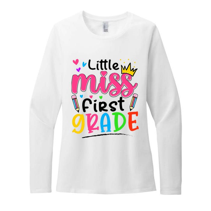 Little Miss First Grade Back To School 1st Grade Girl Womens CVC Long Sleeve Shirt