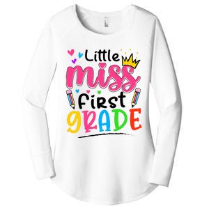 Little Miss First Grade Back To School 1st Grade Girl Women's Perfect Tri Tunic Long Sleeve Shirt