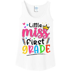 Little Miss First Grade Back To School 1st Grade Girl Ladies Essential Tank