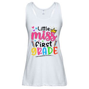 Little Miss First Grade Back To School 1st Grade Girl Ladies Essential Flowy Tank