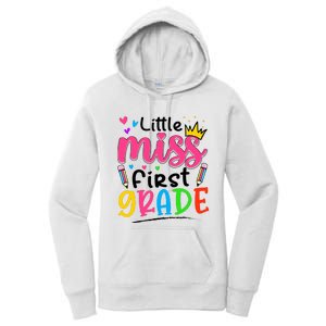 Little Miss First Grade Back To School 1st Grade Girl Women's Pullover Hoodie