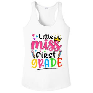 Little Miss First Grade Back To School 1st Grade Girl Ladies PosiCharge Competitor Racerback Tank