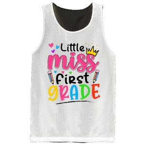 Little Miss First Grade Back To School 1st Grade Girl Mesh Reversible Basketball Jersey Tank