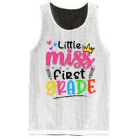 Little Miss First Grade Back To School 1st Grade Girl Mesh Reversible Basketball Jersey Tank