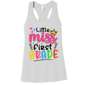 Little Miss First Grade Back To School 1st Grade Girl Women's Racerback Tank