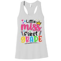 Little Miss First Grade Back To School 1st Grade Girl Women's Racerback Tank