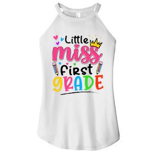 Little Miss First Grade Back To School 1st Grade Girl Women's Perfect Tri Rocker Tank