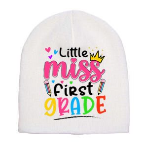 Little Miss First Grade Back To School 1st Grade Girl Short Acrylic Beanie