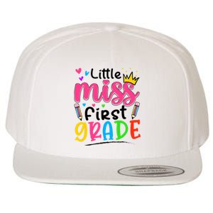 Little Miss First Grade Back To School 1st Grade Girl Wool Snapback Cap