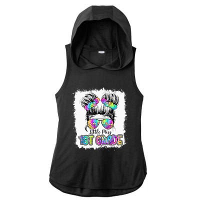 Little Miss First Grade Girls 1st Grade Girl Back To School Ladies PosiCharge Tri-Blend Wicking Draft Hoodie Tank